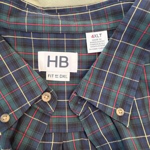 HB Fit by DXL Plaid Shirt 4XLT